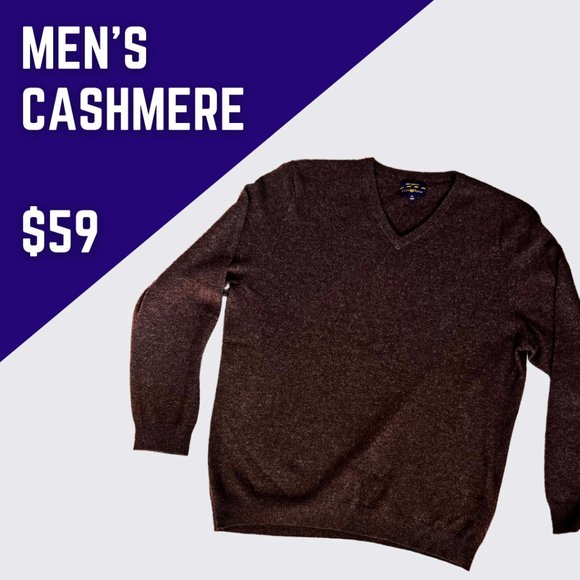 Men's Cashmere Sweater - DARK CHOCOLATE BROWN | Charter Club - Picture 1 of 1